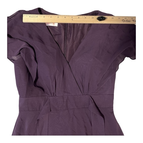 JJ's House A-line V-Neck Floor-Length Chiffon Bridesmaid Dress Plum Size 2 RG1 - Picture 5 of 6